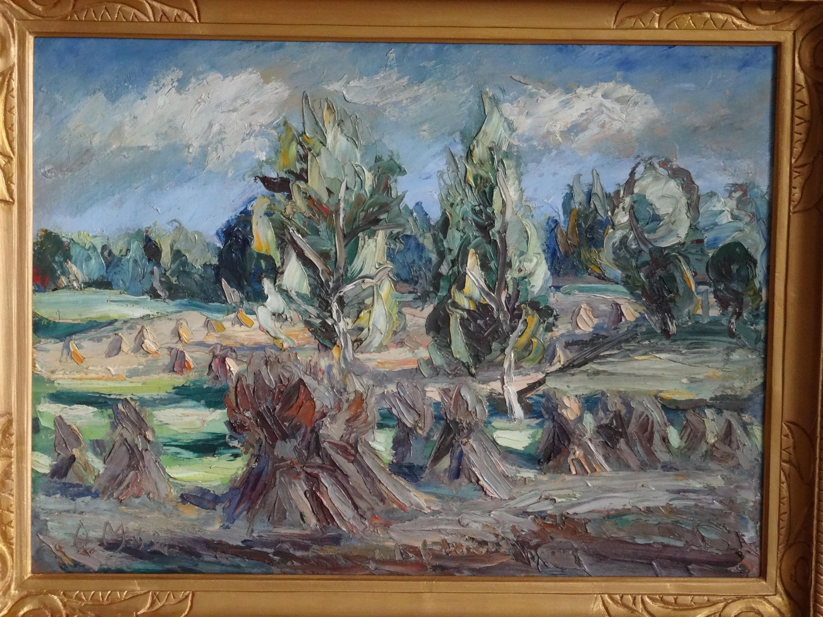 Adolf Melnarsautumn Evening  1943, Oil On Cardboard, 45x60 Cm1943 photo for sale