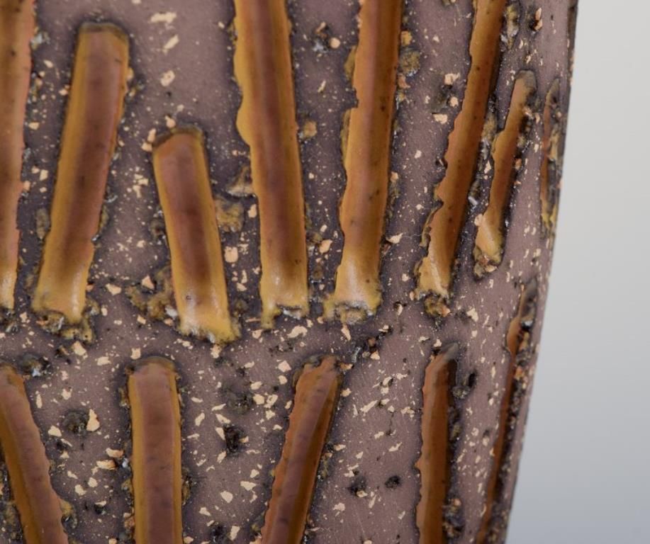 Mari Simmulson For Upsala Ekeby. Ceramic Vase With Ochre Yellow Glaze. photo 309.0