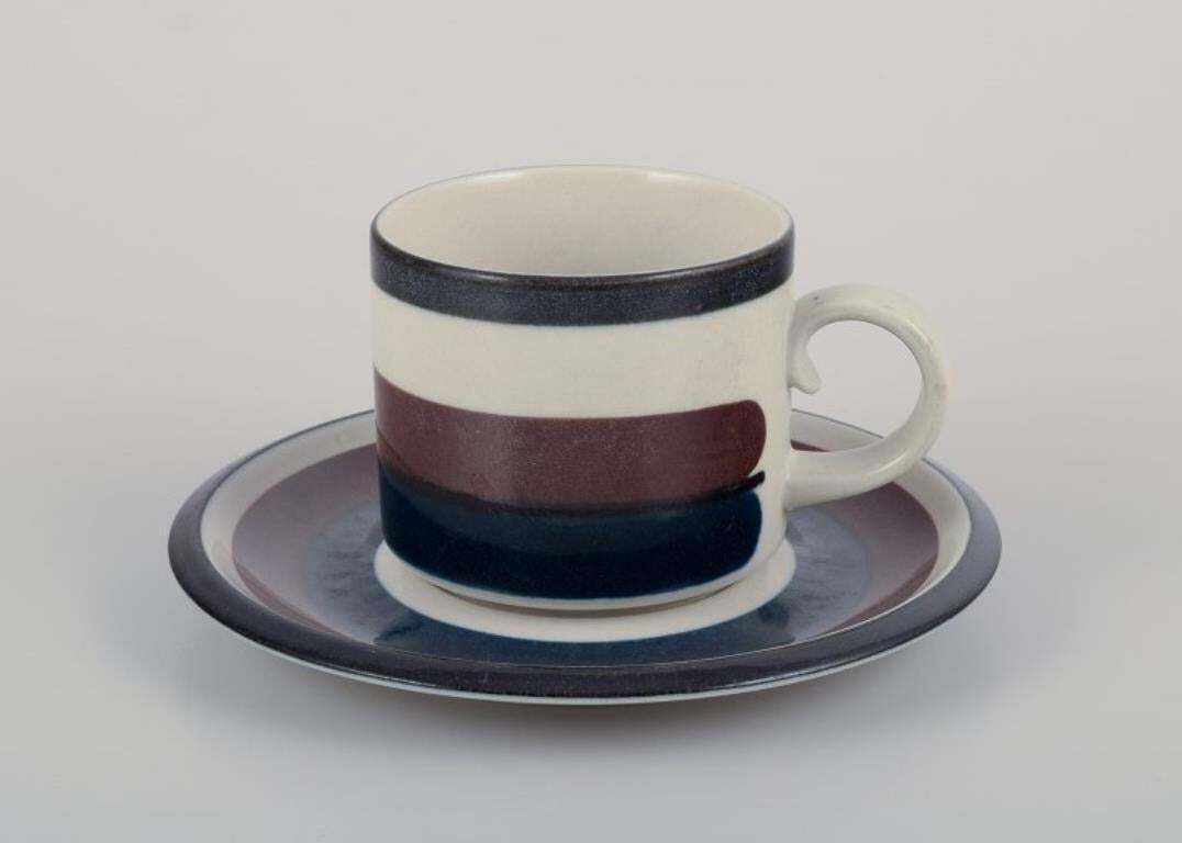 Anja Jaatinen Winquist For Arabia.  Six "Kaira" Coffee Cups With Saucers. photo furniture