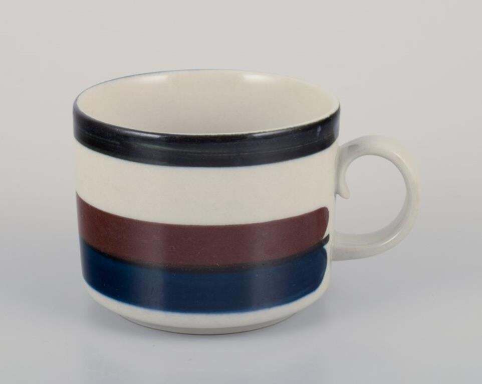 Anja Jaatinen Winquist For Arabia. Set Of Five ”Kaira” Teacups And Saucers photo for sale