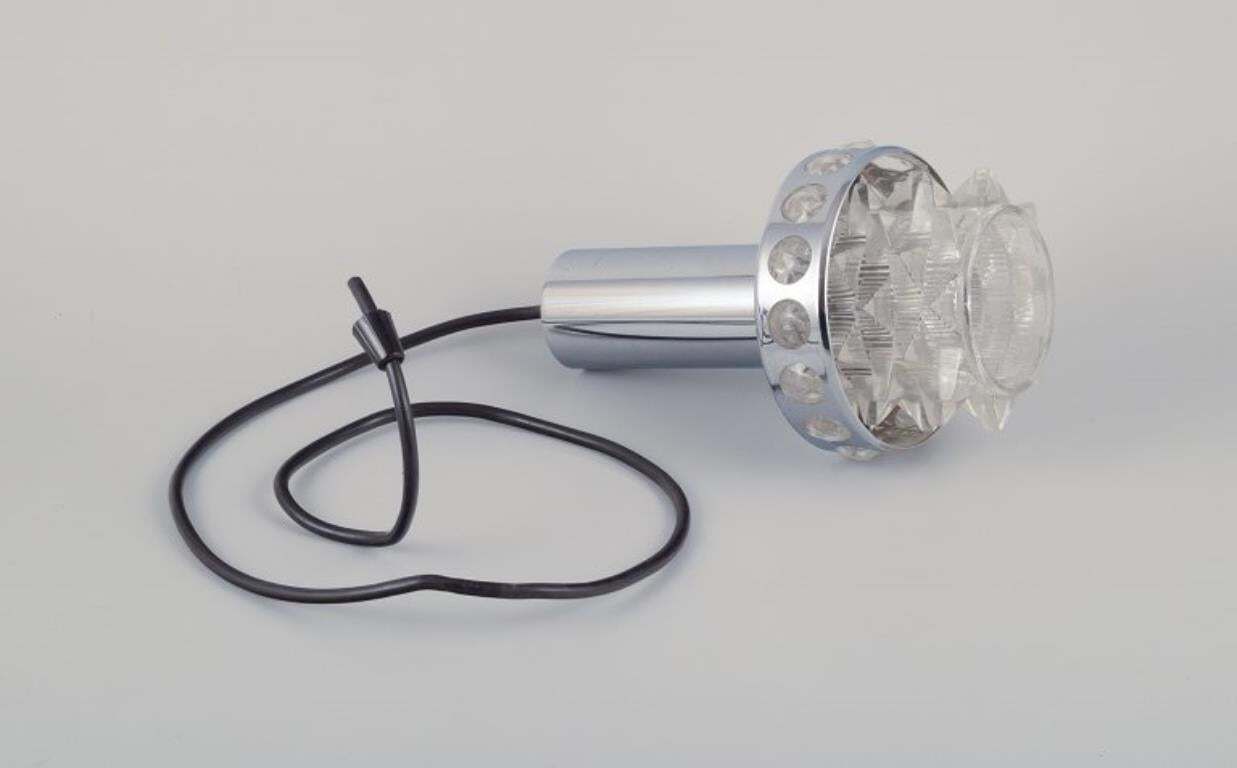 Raak, Holland. Ceiling Pendant In Chromed Metal And Clear Art Glass. 1970s. photo buy