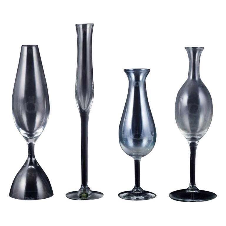 Kosta Boda And Several Other Swedish Glassworks. Set Of Four Tall Glasses