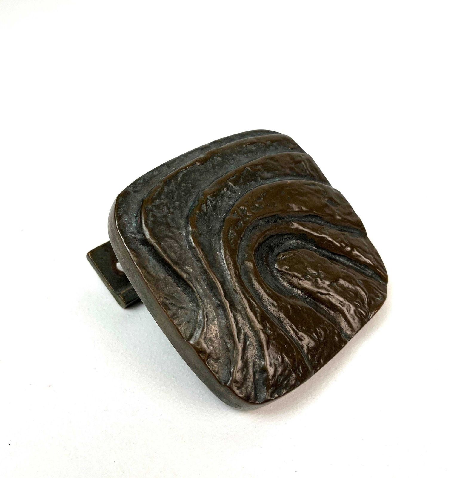 photo for sale Beautiful Mid Century Solid Abstract Brutalist Bronze Front Door Handle 1960