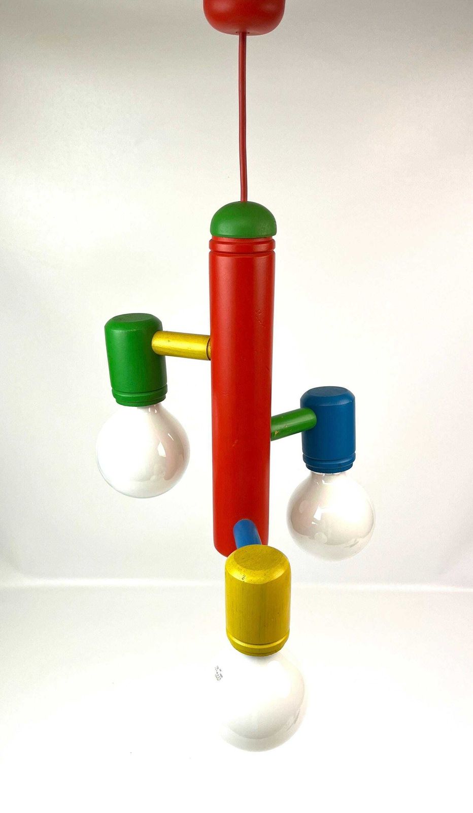 Rare Stunning 80s Postmodern Mid Century Chandelier Memphis Age Hanging Lamp photo furniture