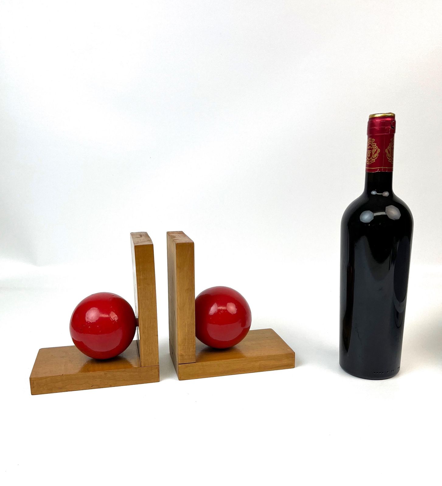 Stunning Bauhaus De Stijl Art Deco Wooden Cubist Pair Bookends Germany 1930 photo Home Decor