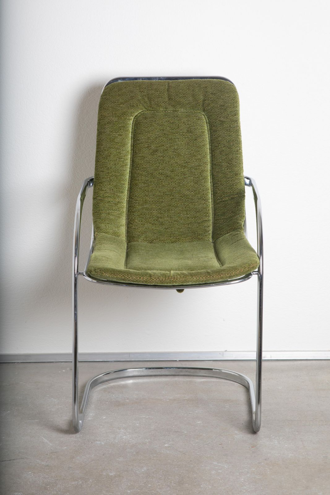 Green Velvet Chairs Attributed To Willy Rizzo photo for sale