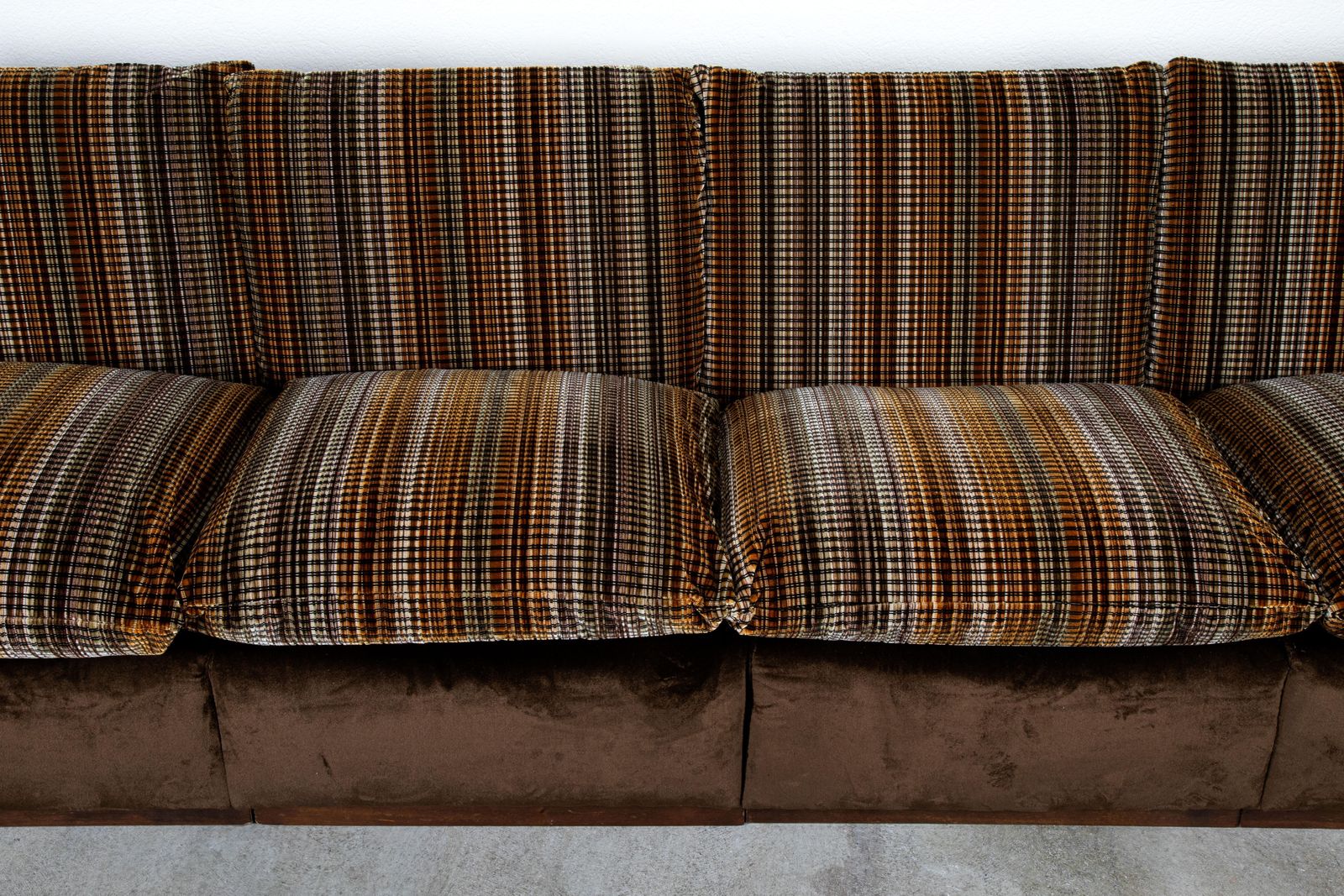 Mid Century Modern Sofa Wood And Velvet Rubelli And Pierre Frey Fabric photo Furniture