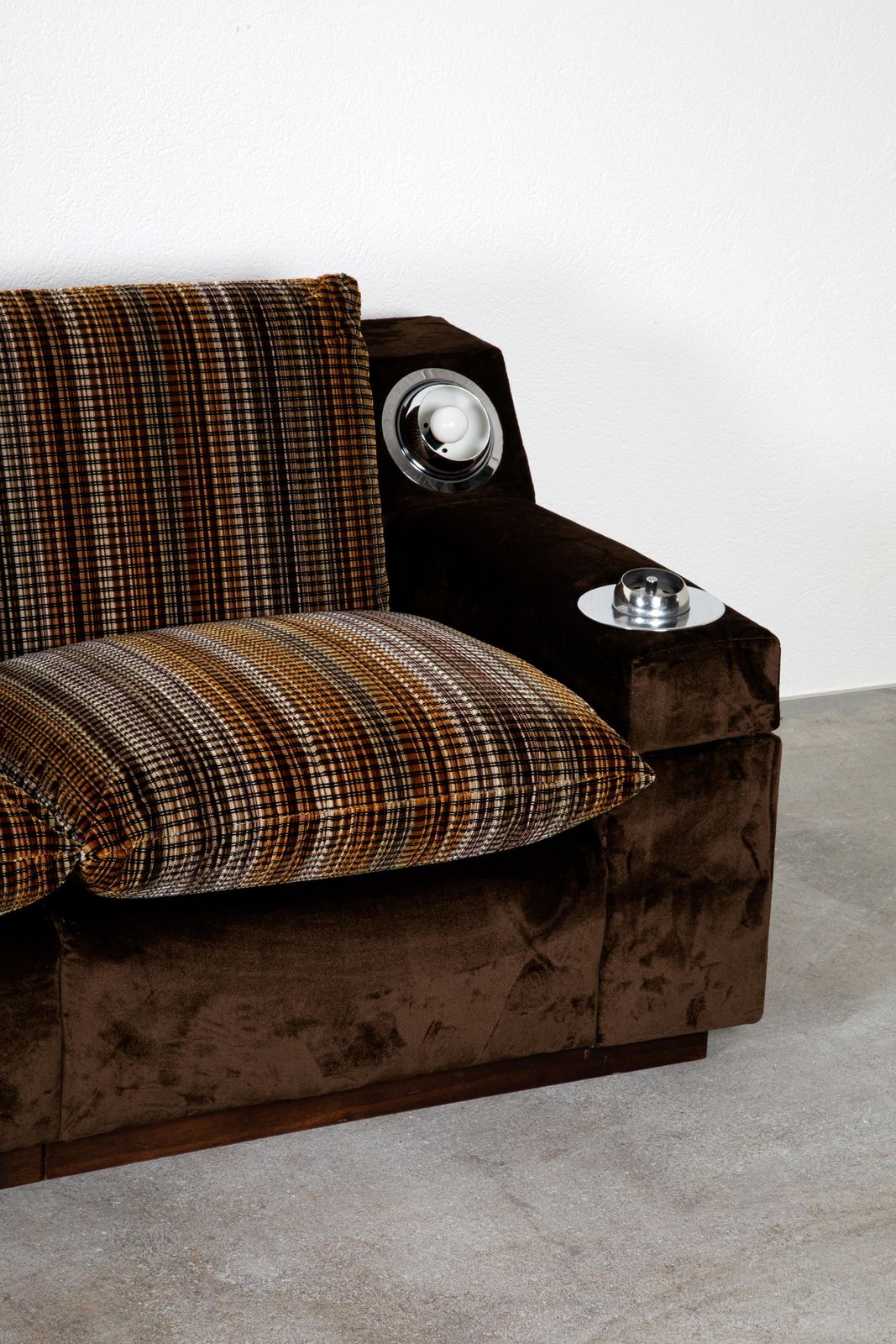Mid Century Modern Sofa Wood And Velvet Rubelli And Pierre Frey Fabric photo 15409.0