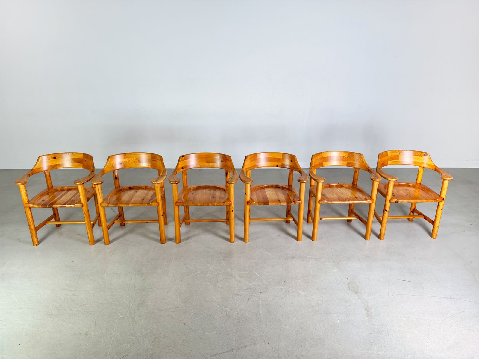 Set Of 6 Rainer Daumiller Armchairs Vintage Chair Pine photo Furniture