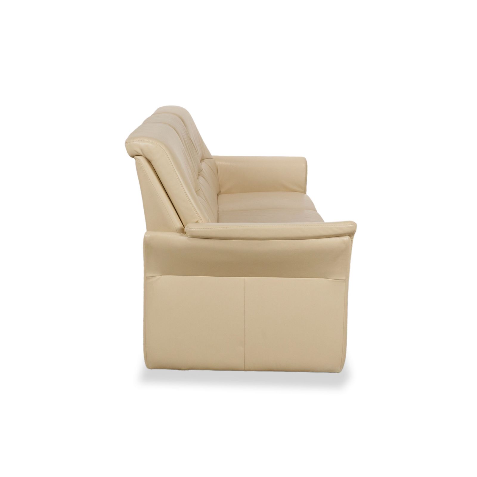 photo for sale Canapé 3 places Elastoform en cuir, crème beige, fonction manuelle