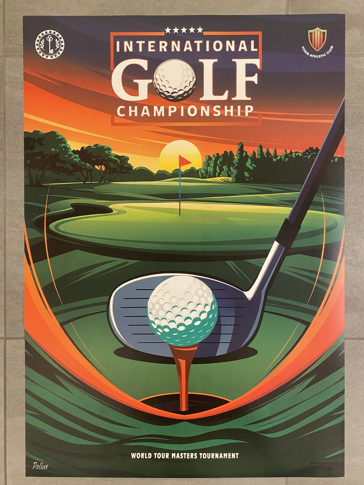 Pollux, 2020s   International Golf Championship   Original Poster Printed In Offset With Detached Screen   Cm 98 X 68   In 38,6 X 26,8 photo for sale
