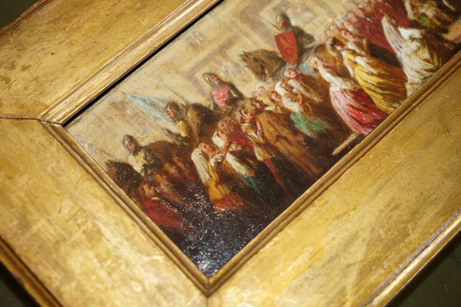 Antique Oil Painting Of The Black Prince With King John II Of France As Prisoner photo Art