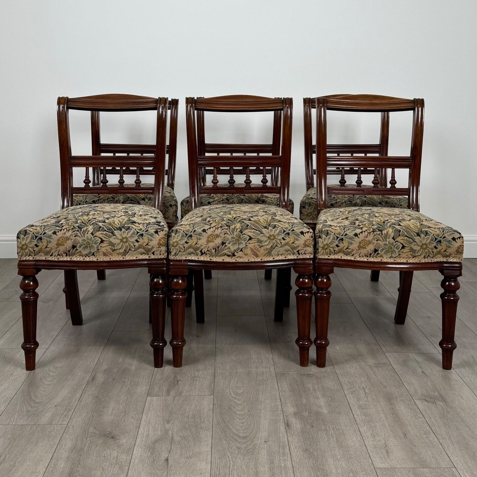 Antique 19th Century Set Of 6 Mahogany Dining Chairs