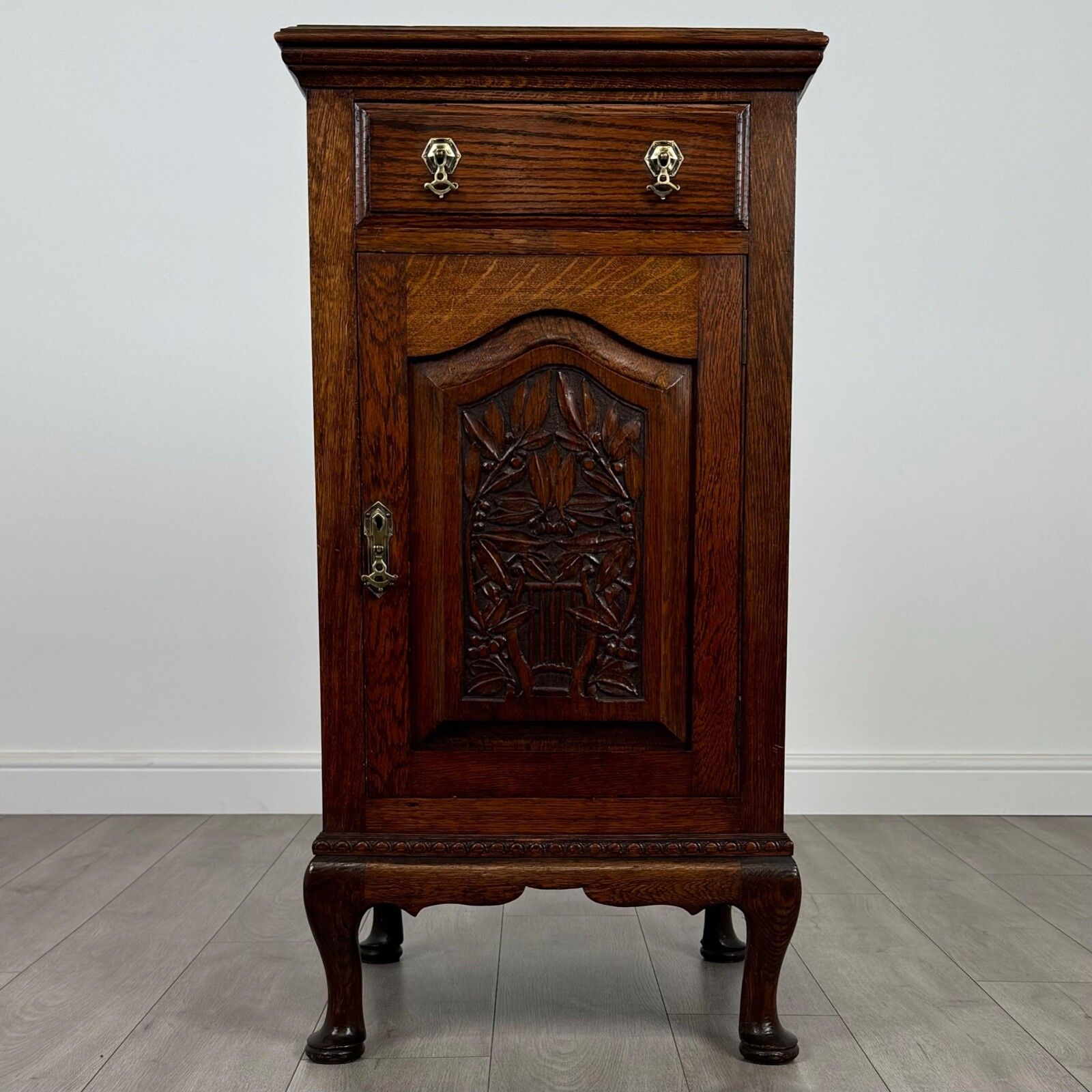 Antique 20th Century Unique Oak Cabinet Of Fine Quality
