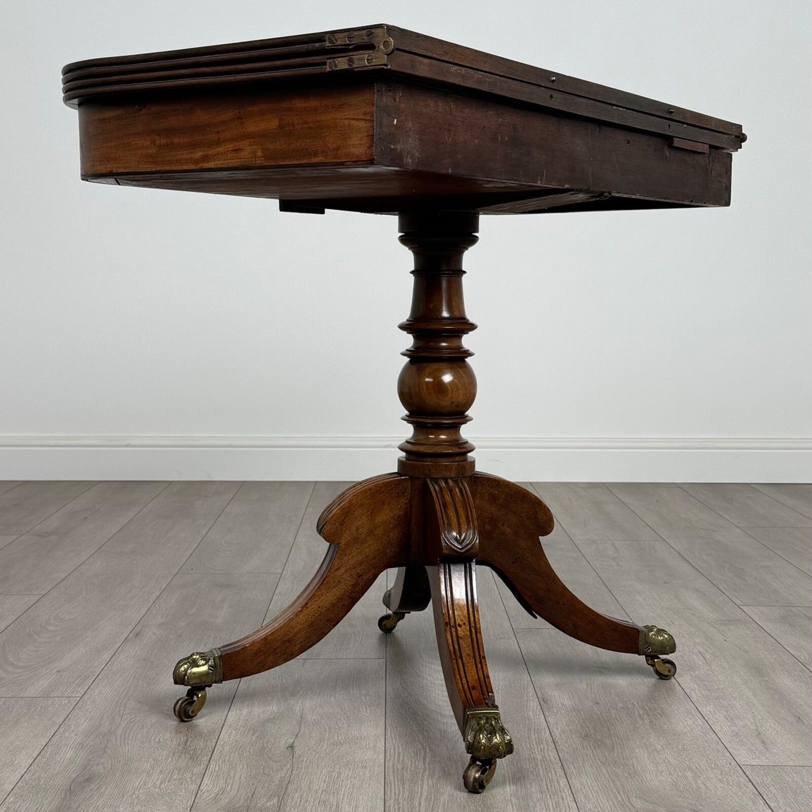 Antique 19th Century Regency Style Tea Table In Mahogany photo Furniture