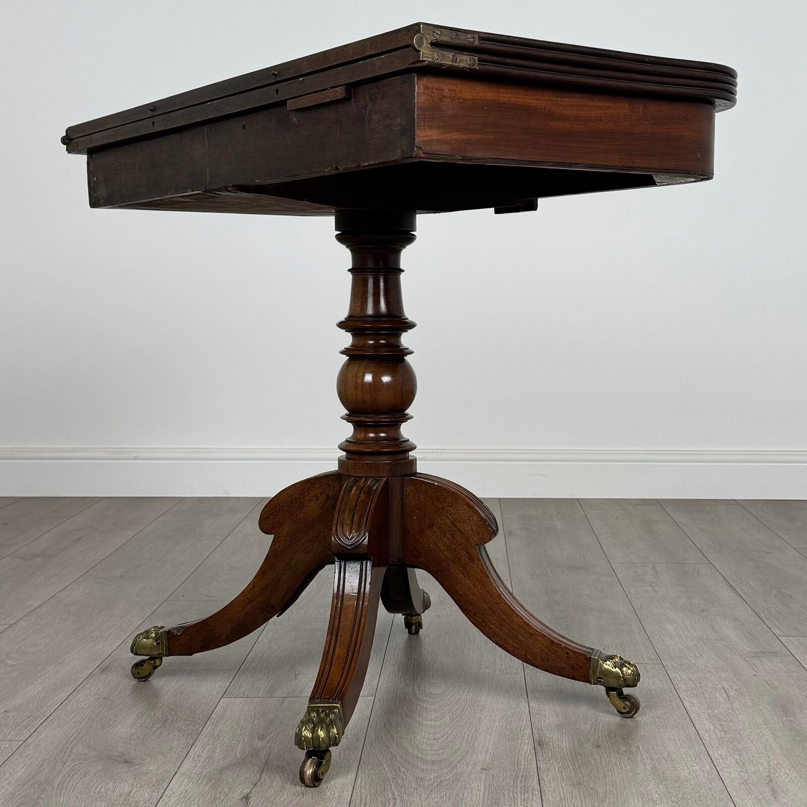 Antique 19th Century Regency Style Tea Table In Mahogany photo vinterior
