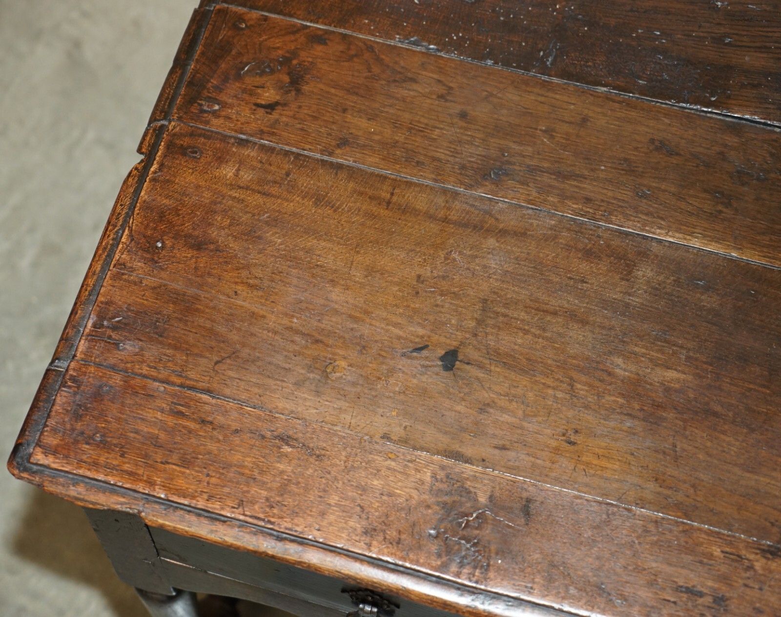 17th Century Antique Charles II Flemish Oak Side Table With Single Drawer photo Furniture