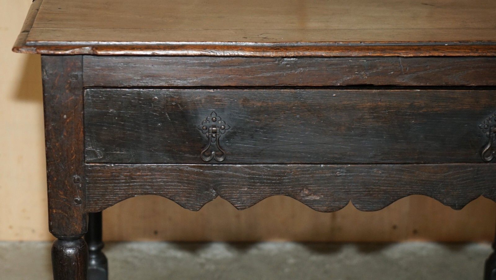 17th Century Antique Charles II Flemish Oak Side Table With Single Drawer photo buy