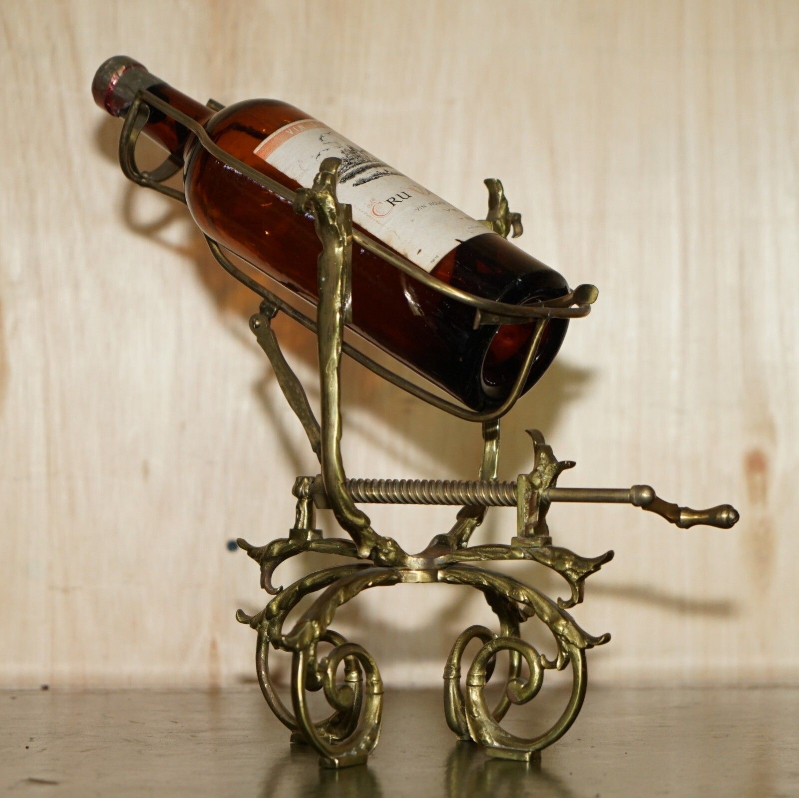 Antique Victorian French Brass Mechanical Wine Pourer Add A Touch Of Class!