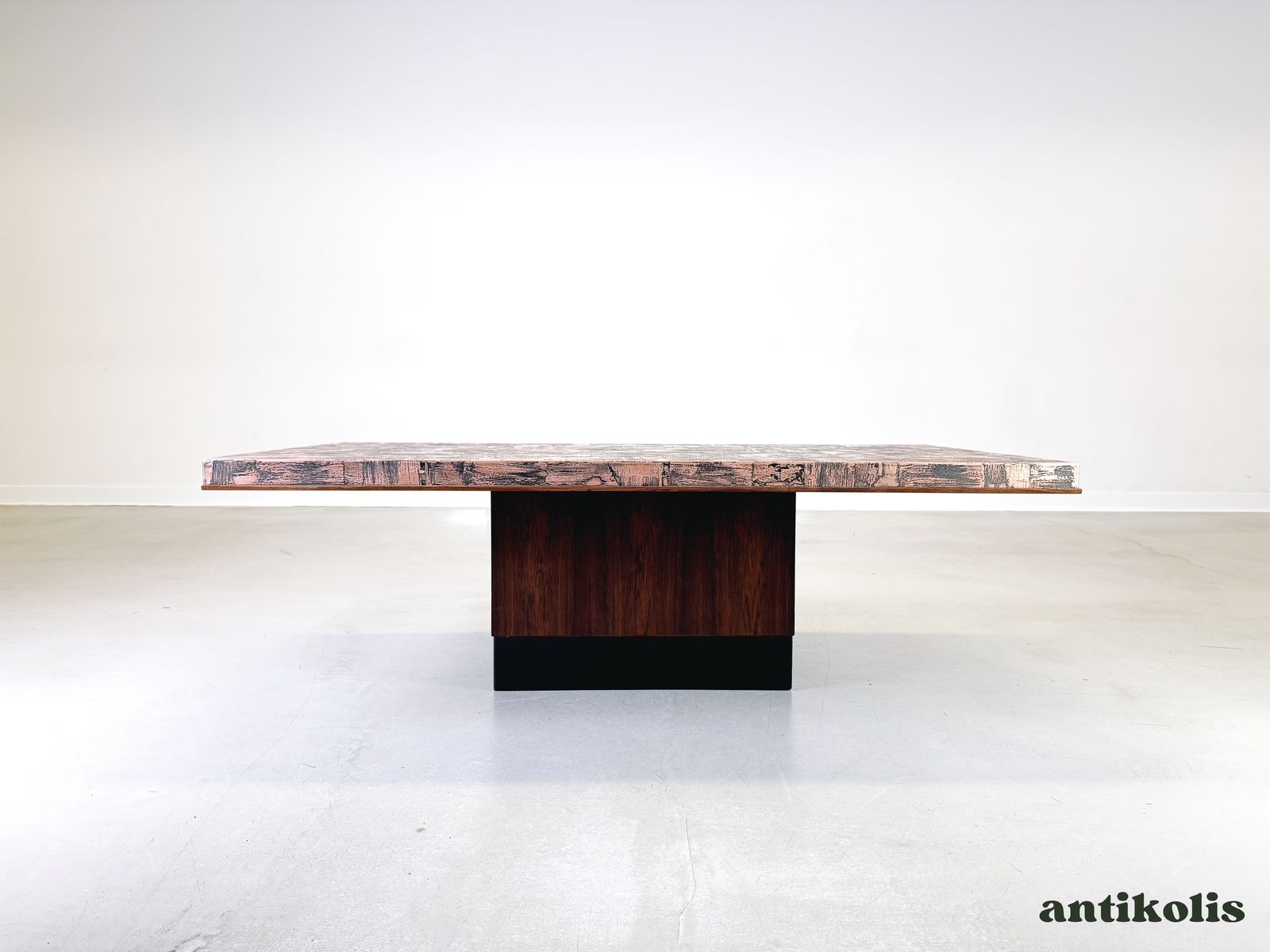 Brutalist Mid Century Coffee Table Heinz Lilienthal Rosewood 1970 photo 1190.0