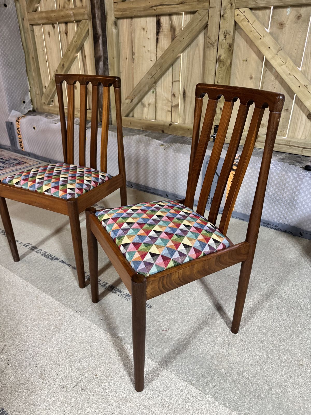 6 X Mid Century Teak Meredew Chairs photo vintage