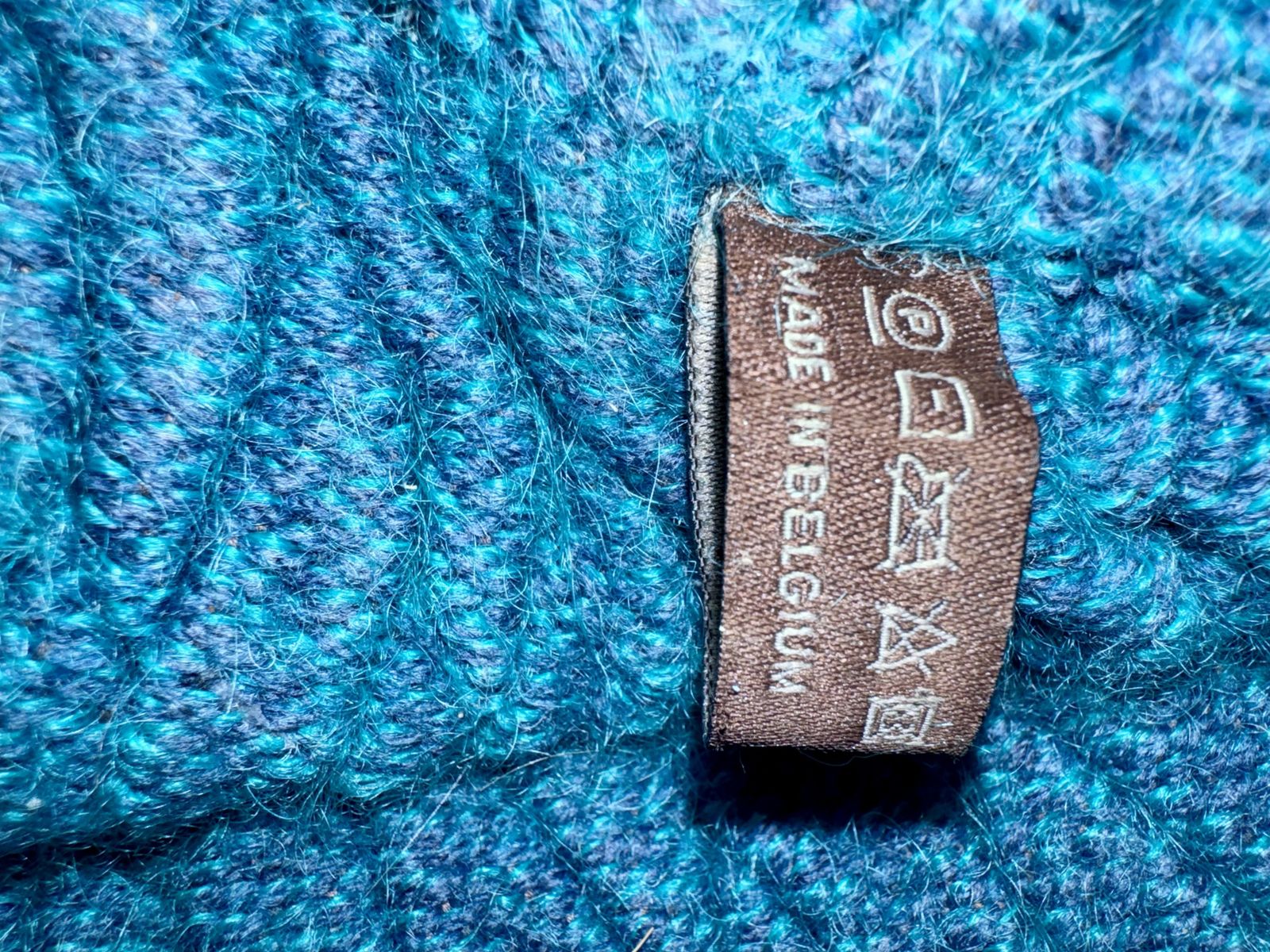 Rare Cosolis Pouf By Liset Van Der Scheer For Casalis – Teal Knitted Merino Wool Ottoman photo vinterior