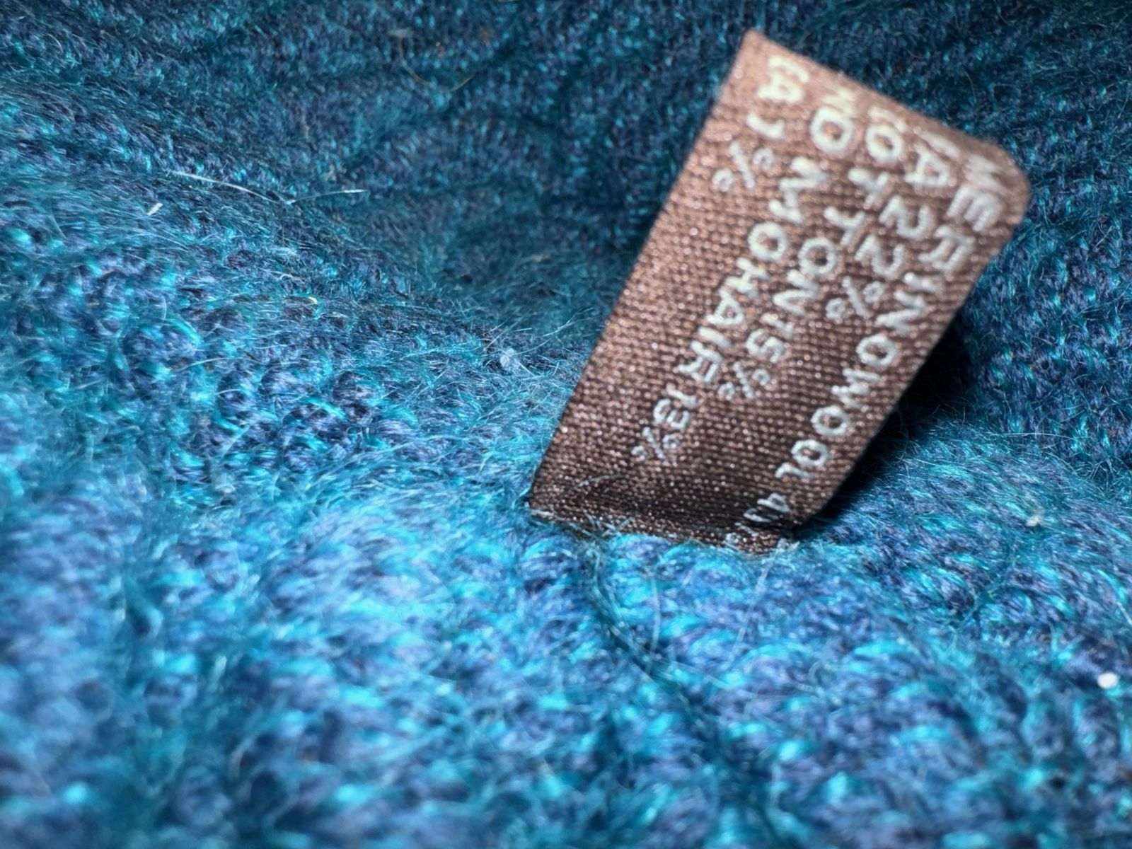 Rare Cosolis Pouf By Liset Van Der Scheer For Casalis – Teal Knitted Merino Wool Ottoman photo buy