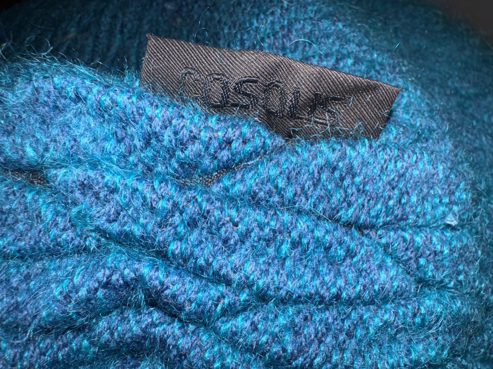 photo furniture Rare Cosolis Pouf By Liset Van Der Scheer For Casalis – Teal Knitted Merino Wool Ottoman