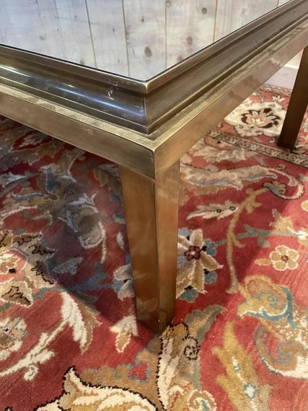 Table Basse En Métal Doré Et Miroir 1970 photo furniture