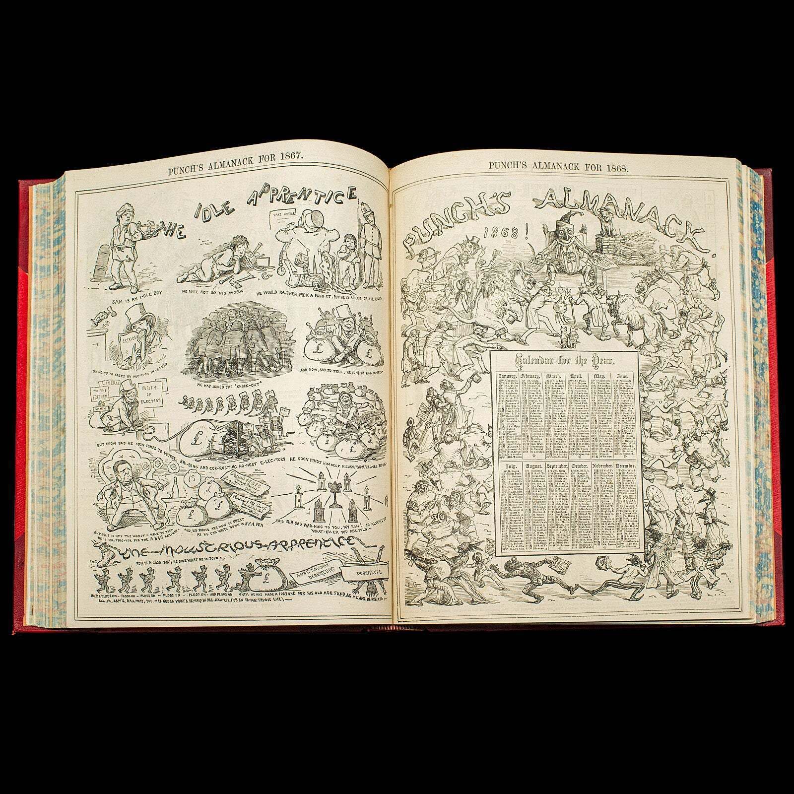 Antique Punch Book, Almanac Compendium, English, Humour, Illustrated, Victorian photo buy