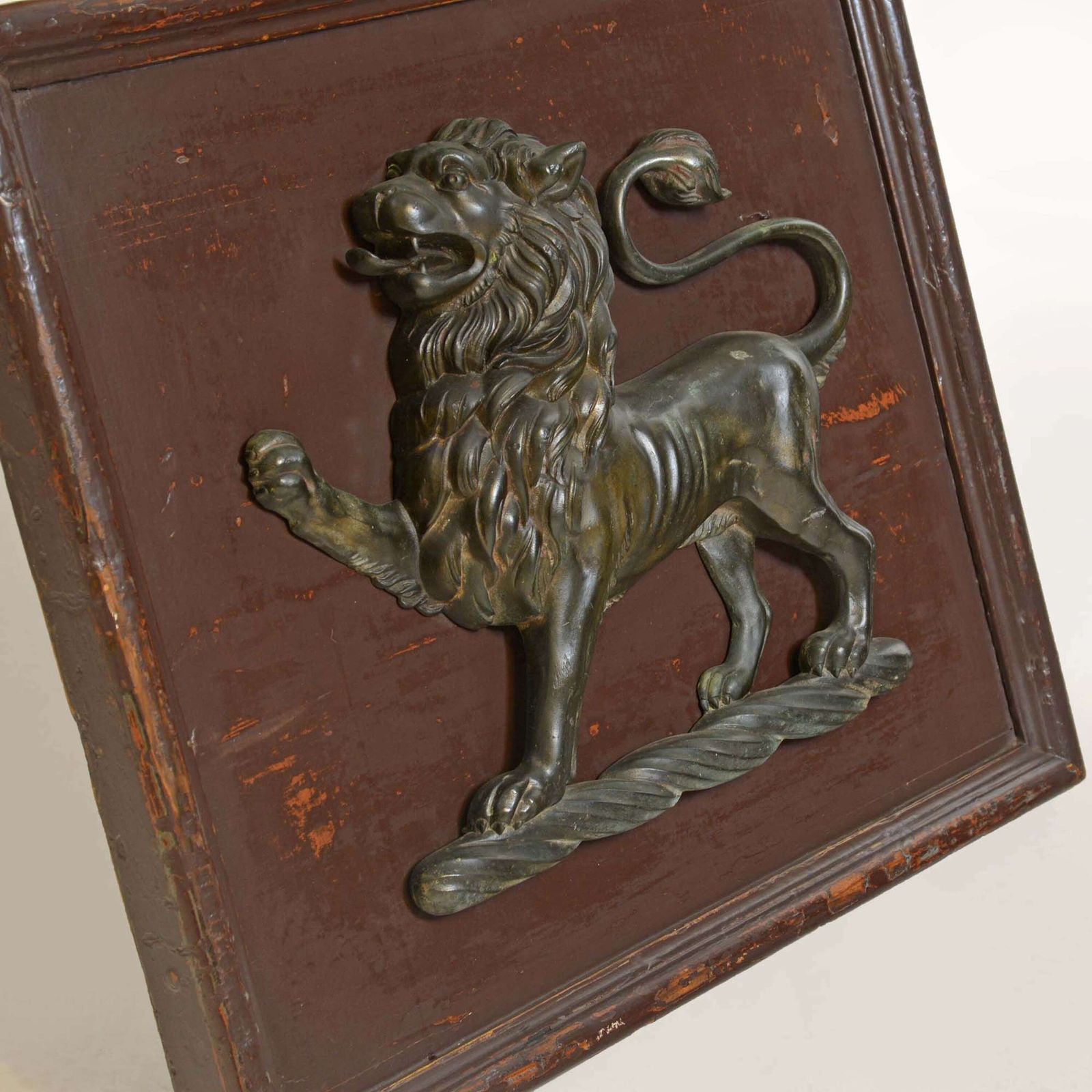 A Pair Of 18th Century Heraldic Bronze Lion Crests photo furniture