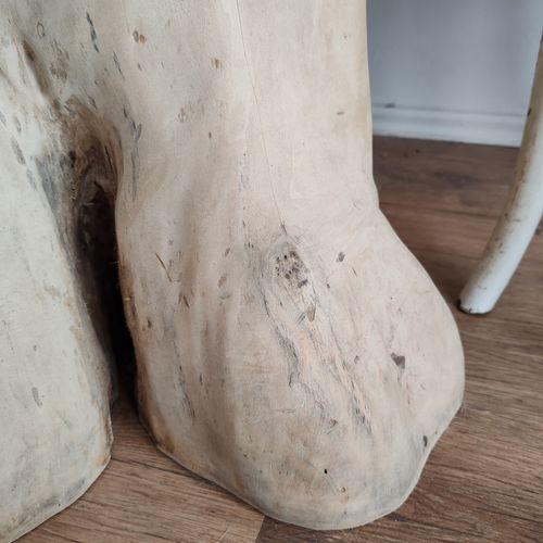 Natural Wood Side Table Stump Oak Heavy Wabi Sabi, Organic Shape, Treated photo 89.0