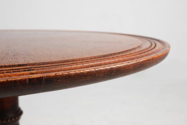 Antique English Hand Carved Oak Side Table With Lions Head Feet, 1890s photo for sale