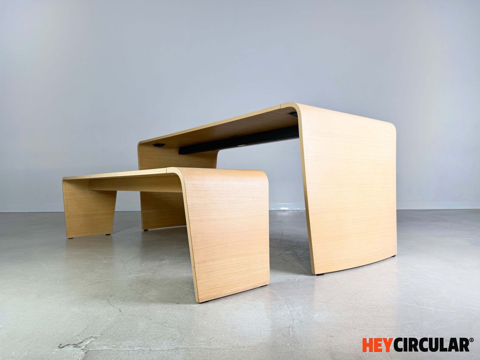 Set Of 2 Tables + Bench Brunner Jehs Laub Oak Design Table photo buy