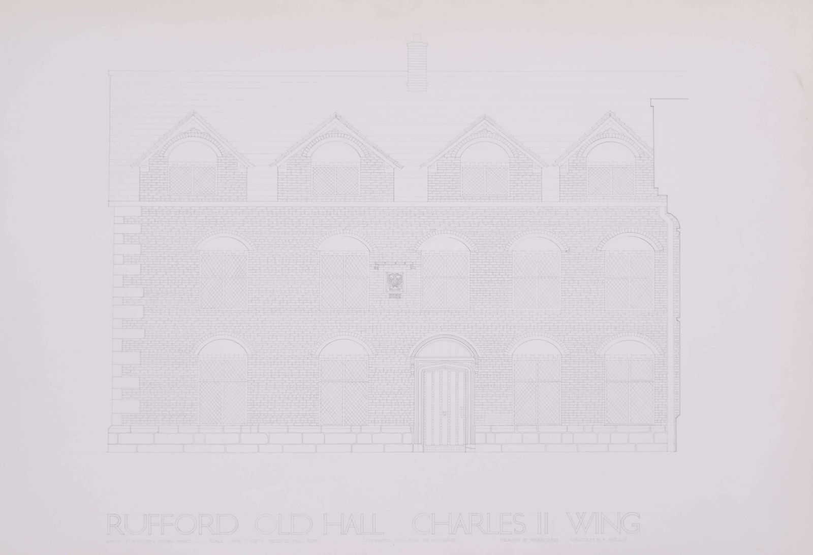 Rufford Old Hall, Pencil Drawing By M R A Hollis photo 470.0