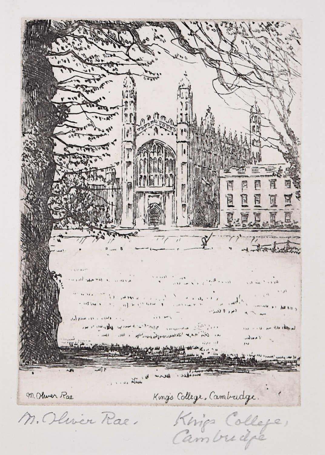 Mabel Oliver Rae, Etching Of Kings College Cambridge C.1920