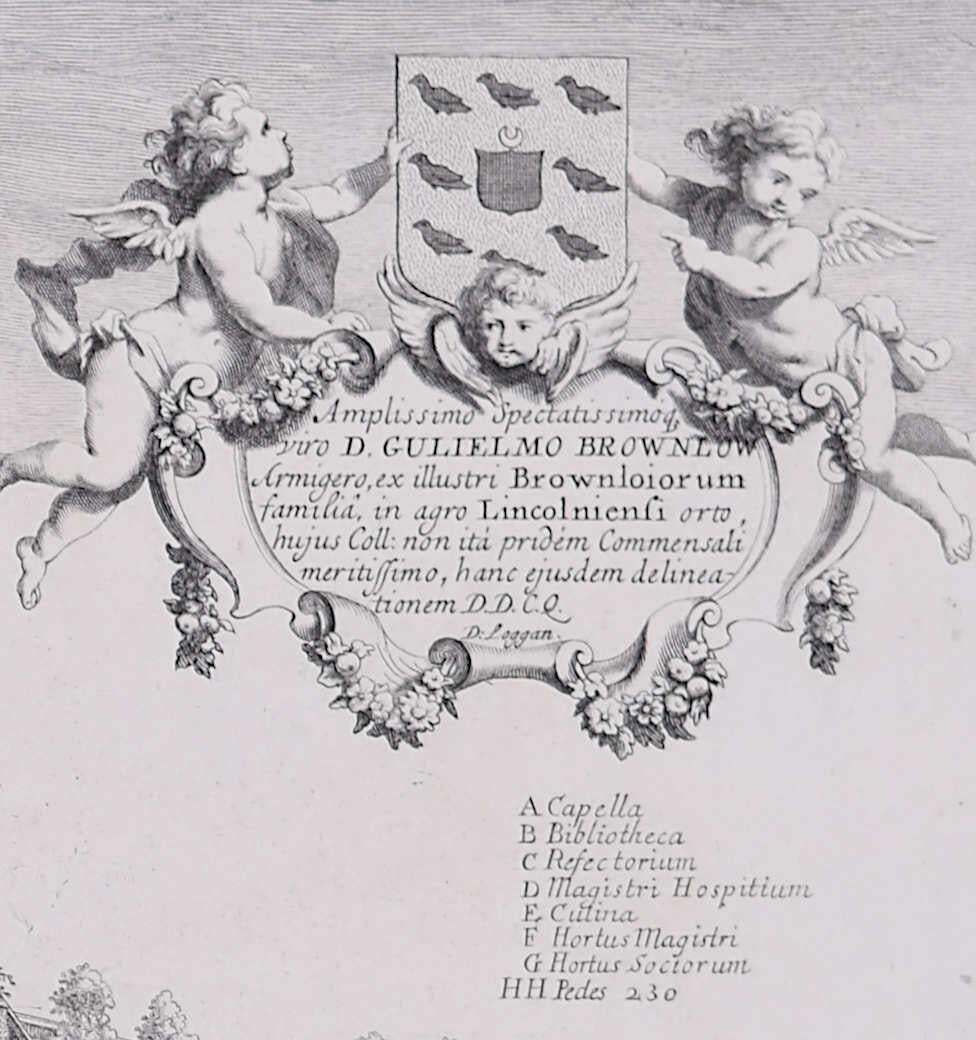 Sidney Sussex, Cambridge, Engraving By David Loggan photo Art