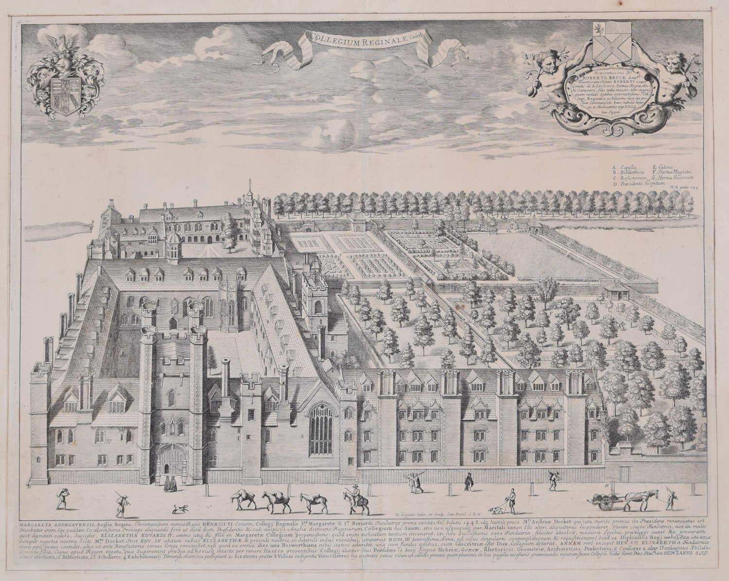 Queens' College, Cambridge, Engraving By David Loggan