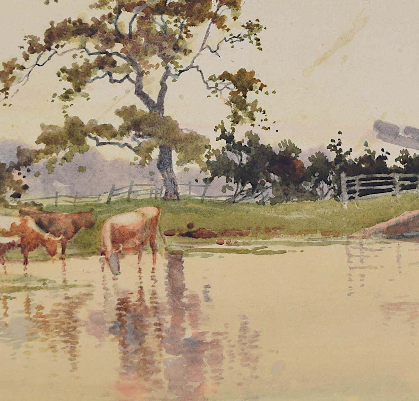 Spires Of Oxford From The Canal, Watercolour By William Matthison (C. 1900) photo for sale