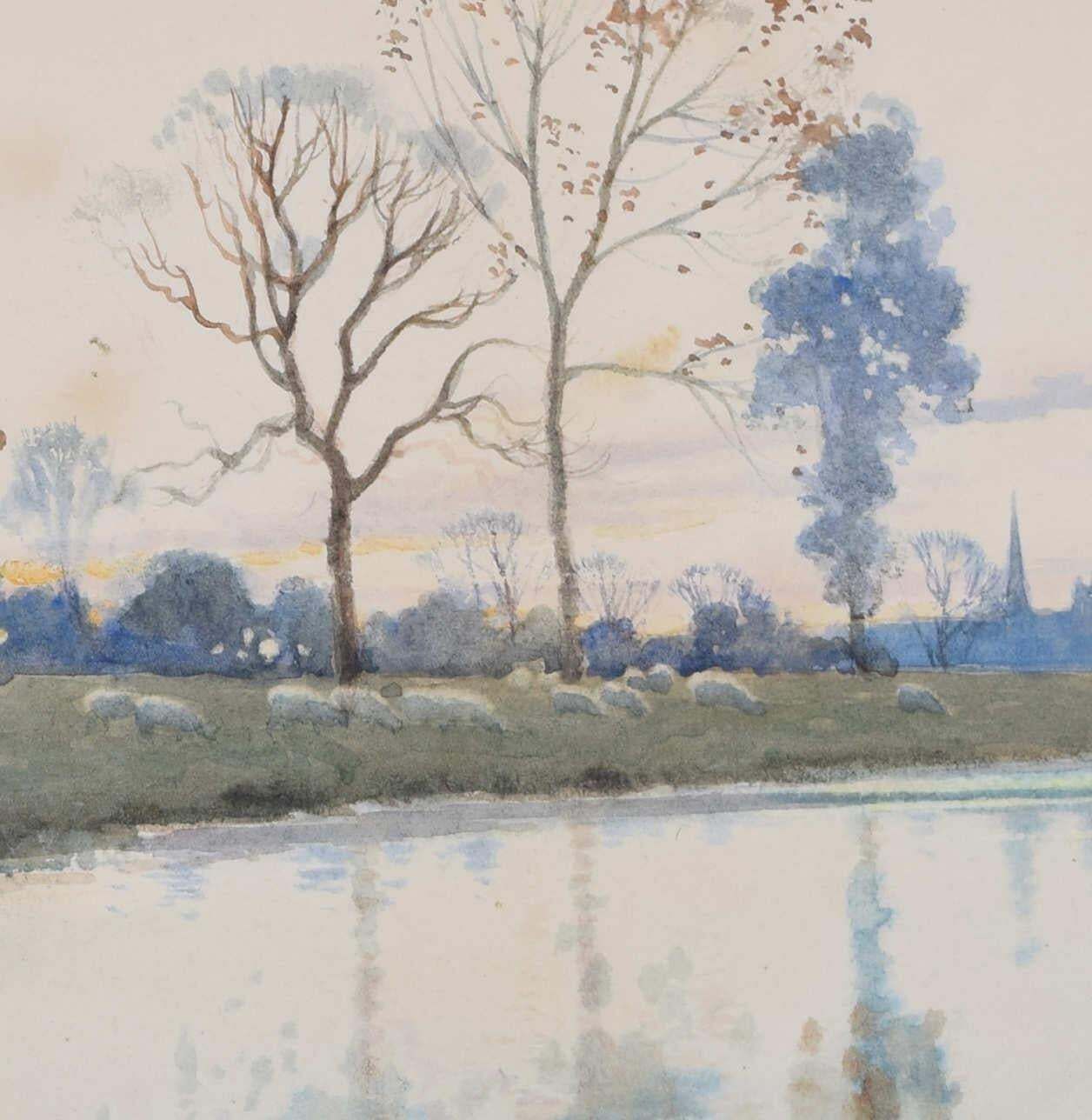 Spires Of Oxford From The Canal, Watercolour By William Matthison photo Art