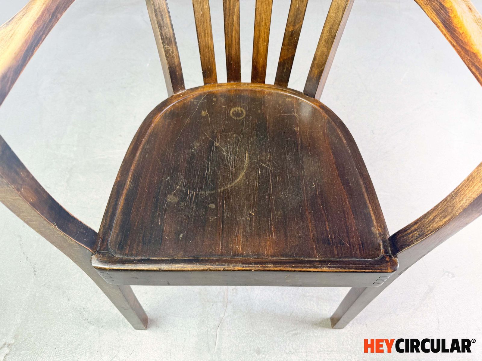 Vintage Stoel – Gebogen Hout, Koffiehuis, Mid Century Fauteuil, Eiken photo vinterior