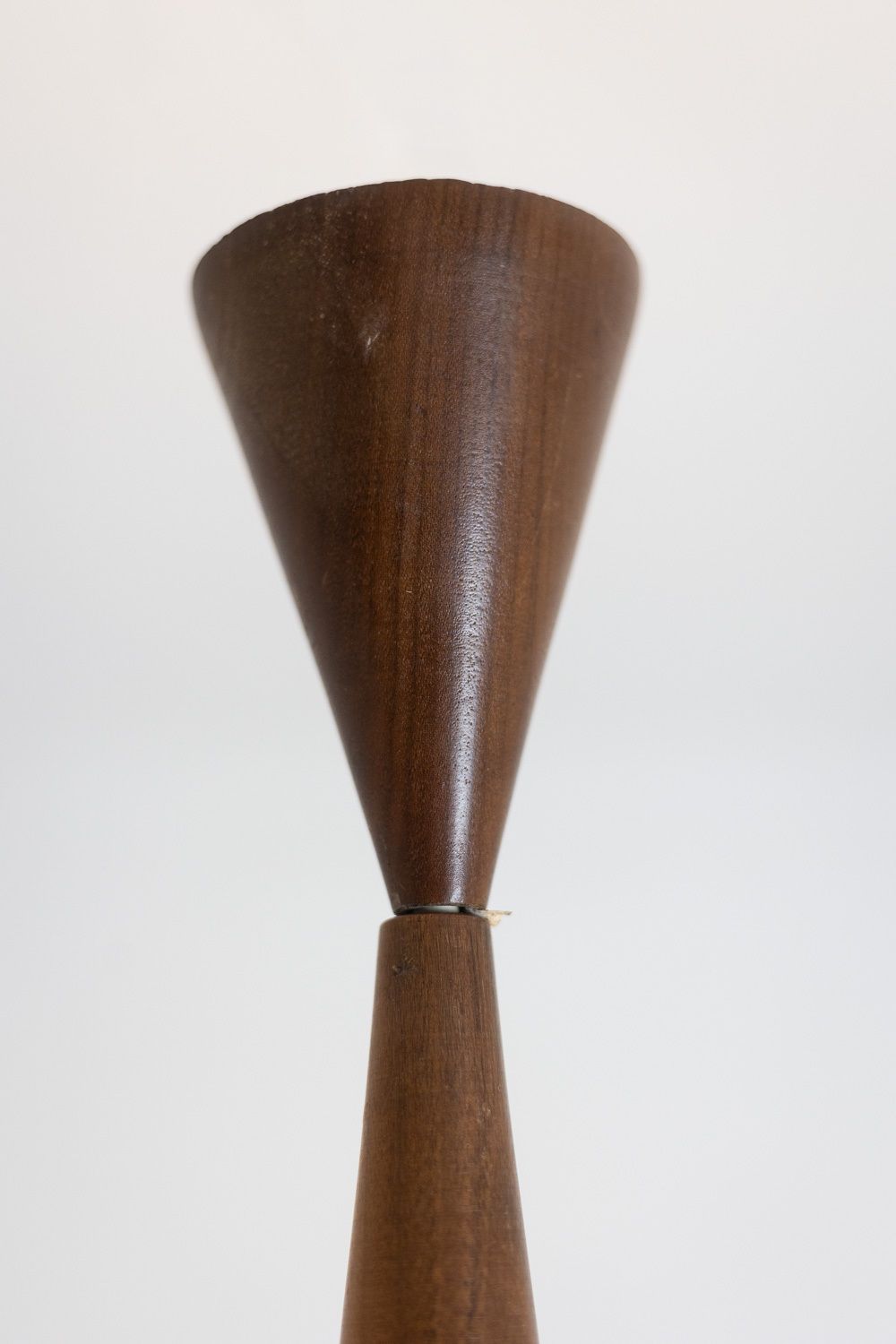 Suspension In White Opaline Glass And Blond Mahogany. 1960s. photo 1740.0