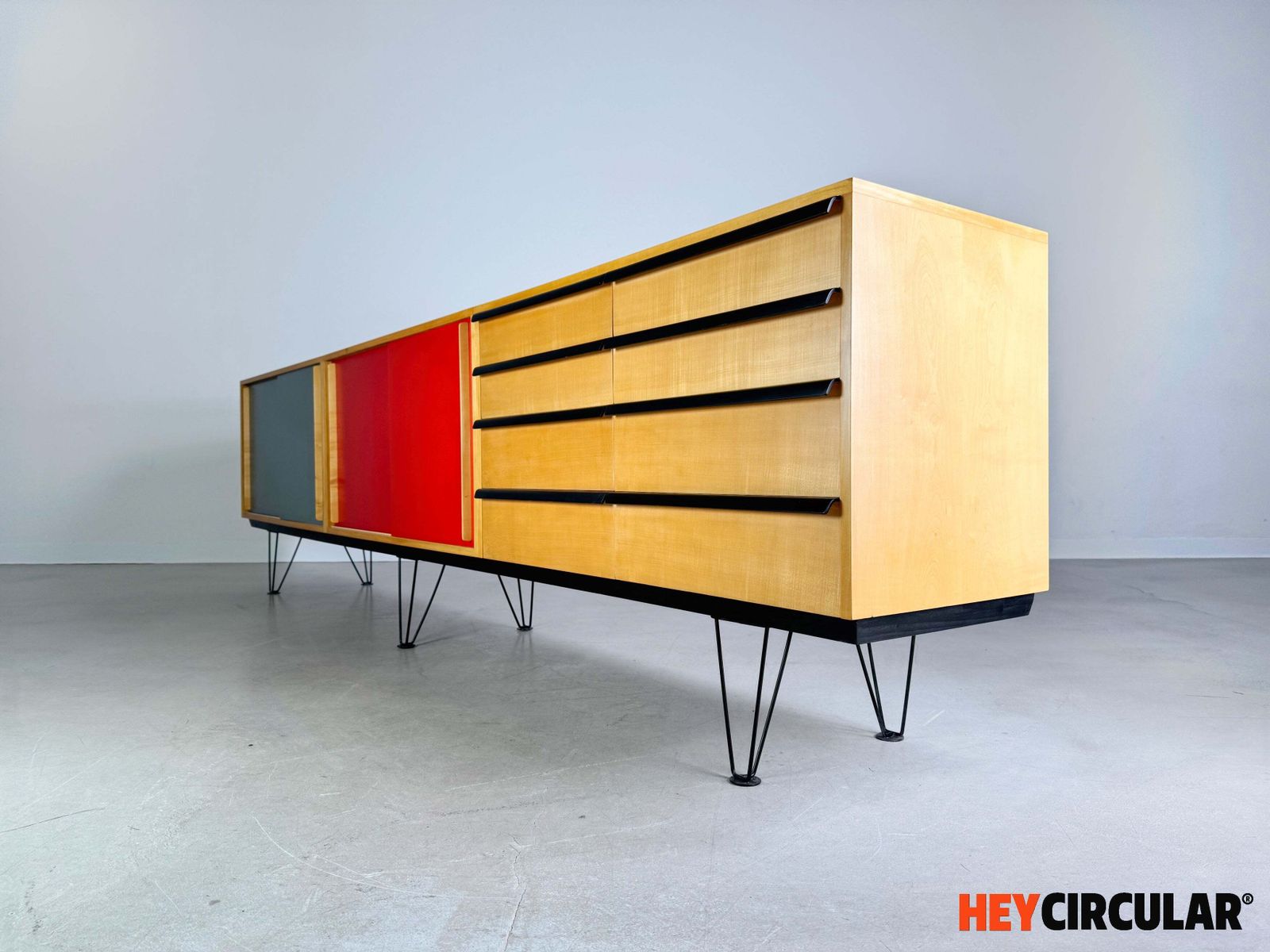 Original Alfred Altherr Sideboard Freba 330cm Switzerland 1950s photo 9990.0