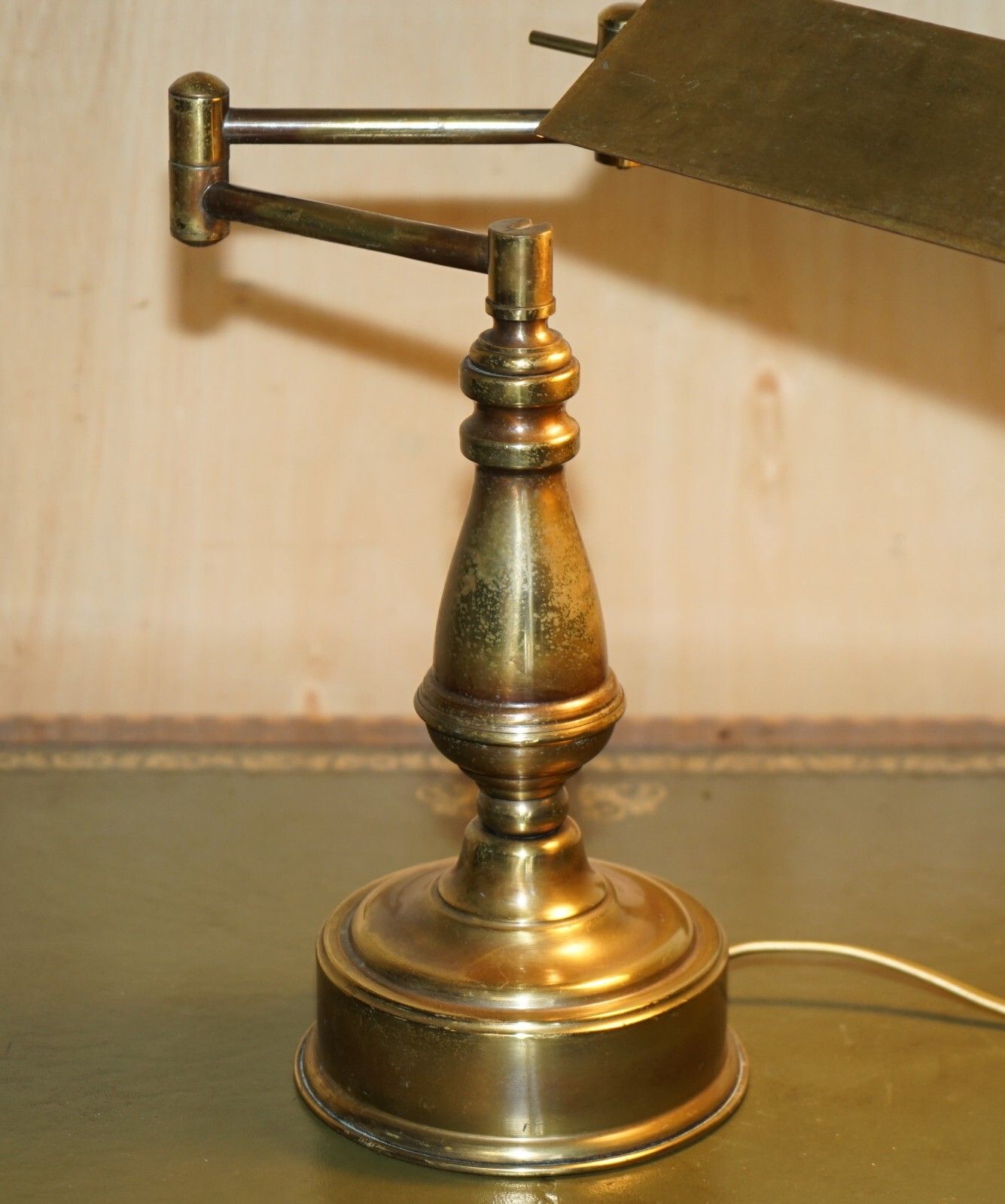 Large Very Heavy Original Ragot France Gilt Bronze Articulated Bankers Lamp photo furniture