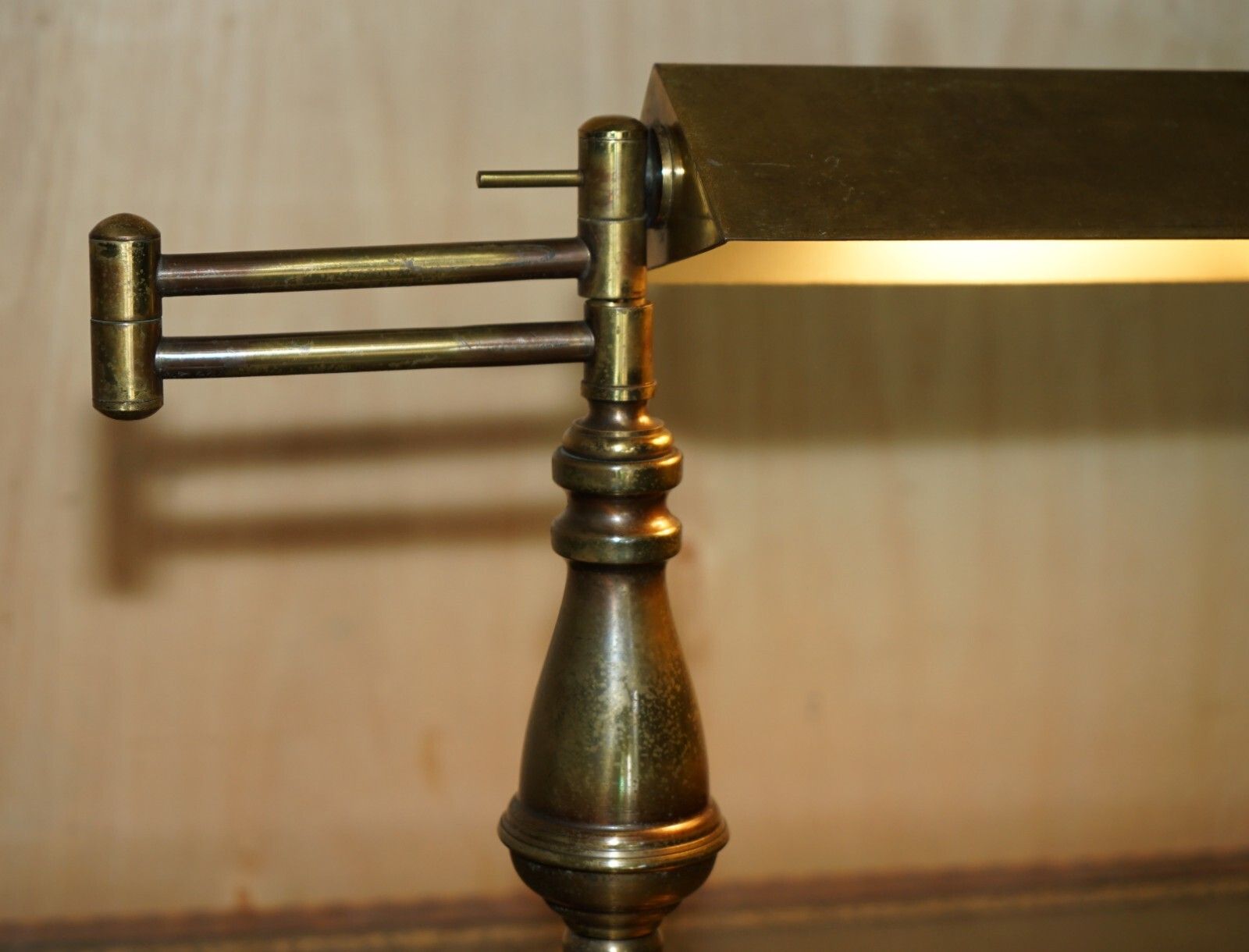 Large Very Heavy Original Ragot France Gilt Bronze Articulated Bankers Lamp photo Lighting