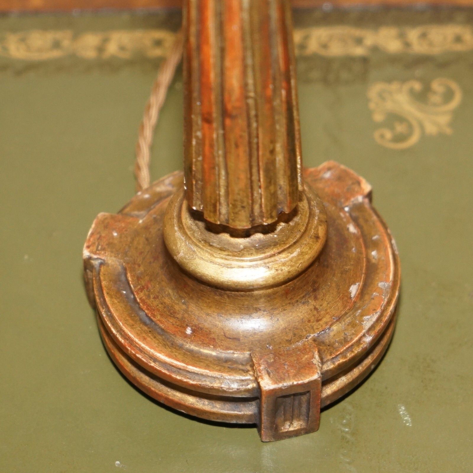 Pair Of Circa 1900 Corinthian Pillar Desk Lamps Converted From Candelabras photo vintage