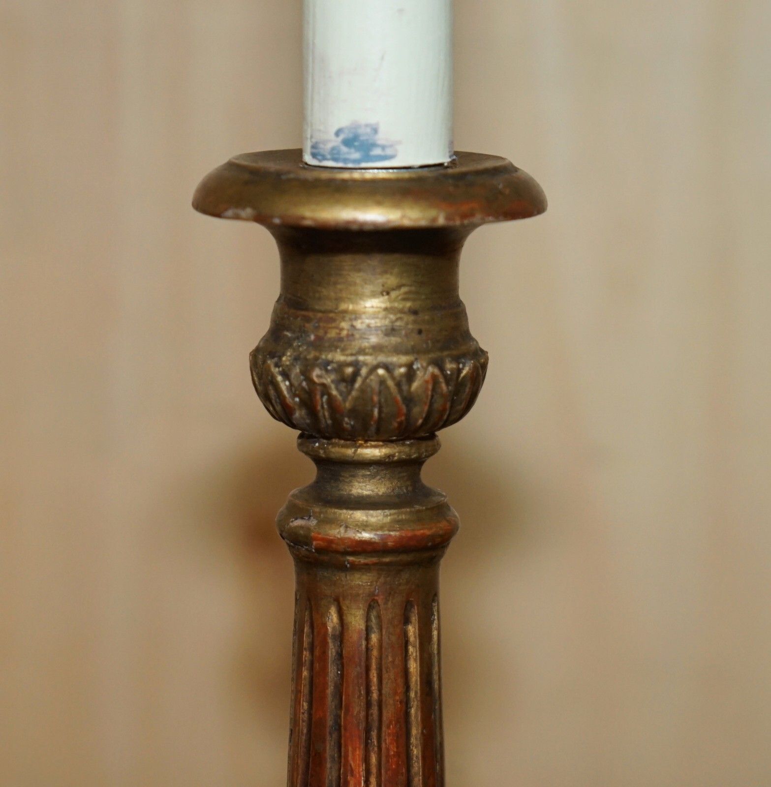 Lighting Pair Of Circa 1900 Corinthian Pillar Desk Lamps Converted From Candelabras photo