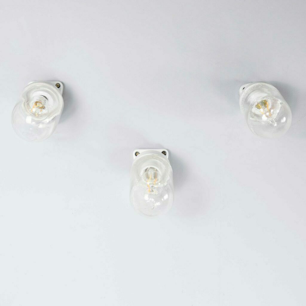 1950’s New Old Stock Cermic And Glass Angled Wall Lamps – Long photo buy