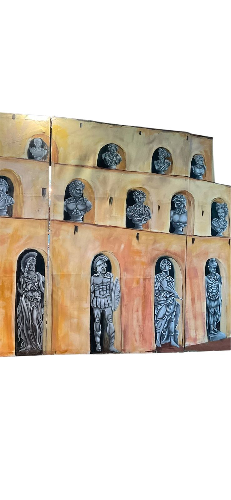 photo furniture Very Unusual And Decorative Set Three Italian 1970’s Paintings On Canvas