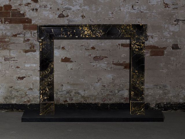 Portoro Nero Marble Surround, 1930s